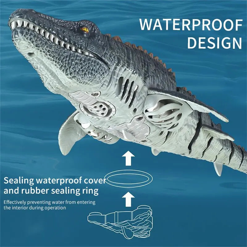 Simulation Dinosaur Water Spray Shark Swinging Mosasaur 2.4G Wireless Charging Remote Control Water Toys for Boys and Children