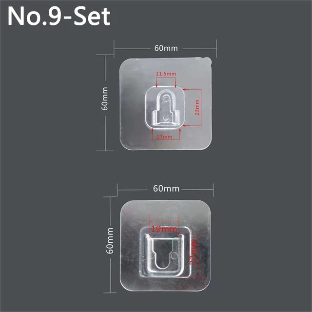 Strong Non Marking Patch Hook Non Punching Shelf Buckle Wall Hanging Transparent Buckle Adhesive Patch Non Nail Auxiliary Patch