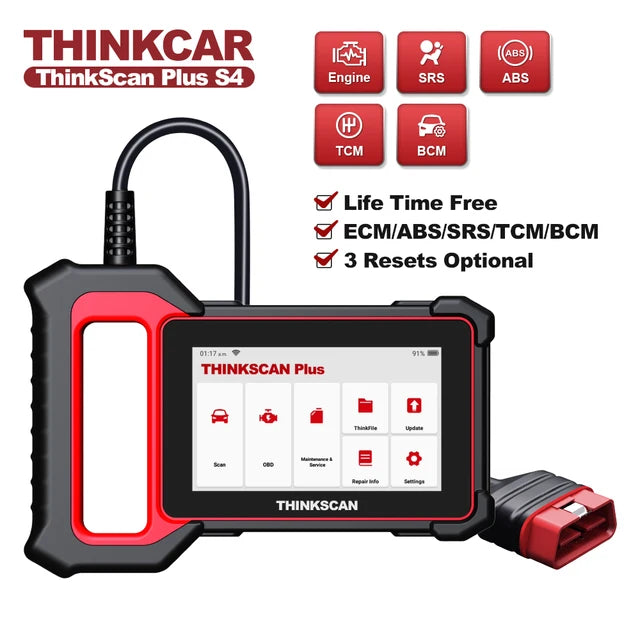 THINKCAR THINKSCAN PLUS S4 S7 OBD2 Scanner ECM ABS SRS TCM BCM System DIY Optional Reset Wifi Free Update Car Diagnostics Tools