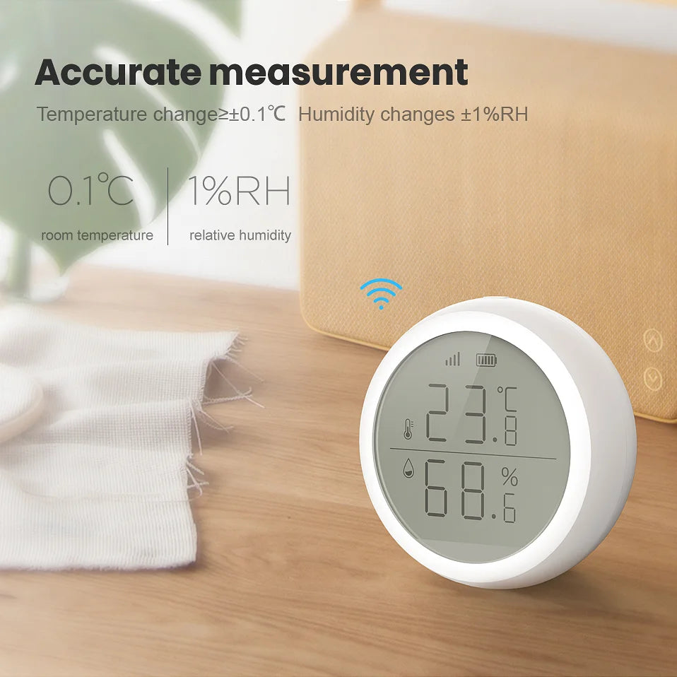 Tuya Smart ZigBee Temperature and Humidity Sensor Smart Life APP Control Indoor Humidity Detector Works with ZigBee Gateway Hub