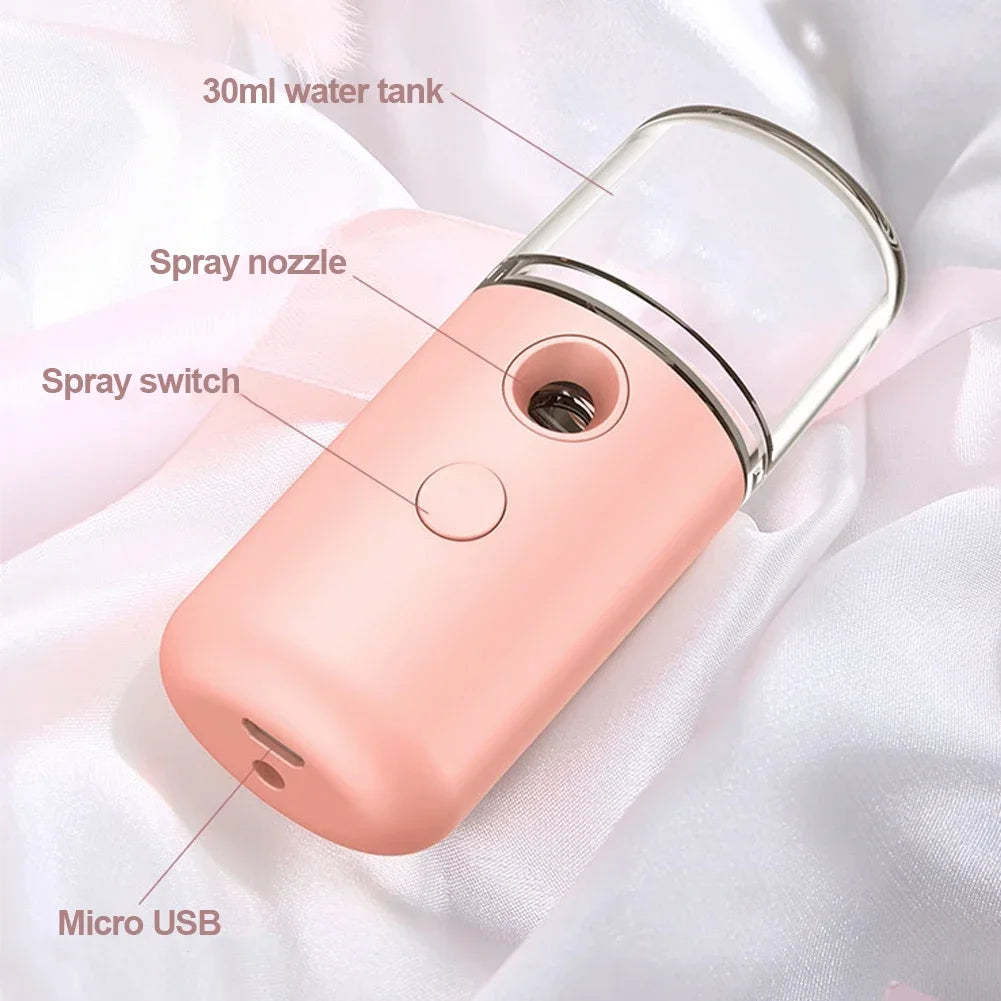 USB Rechargable Portable Air Humidifier Handheld Mist Diffuser Mini Steamed Face Skin Care Mist Sprayer 30ml Mini Air Humidifier