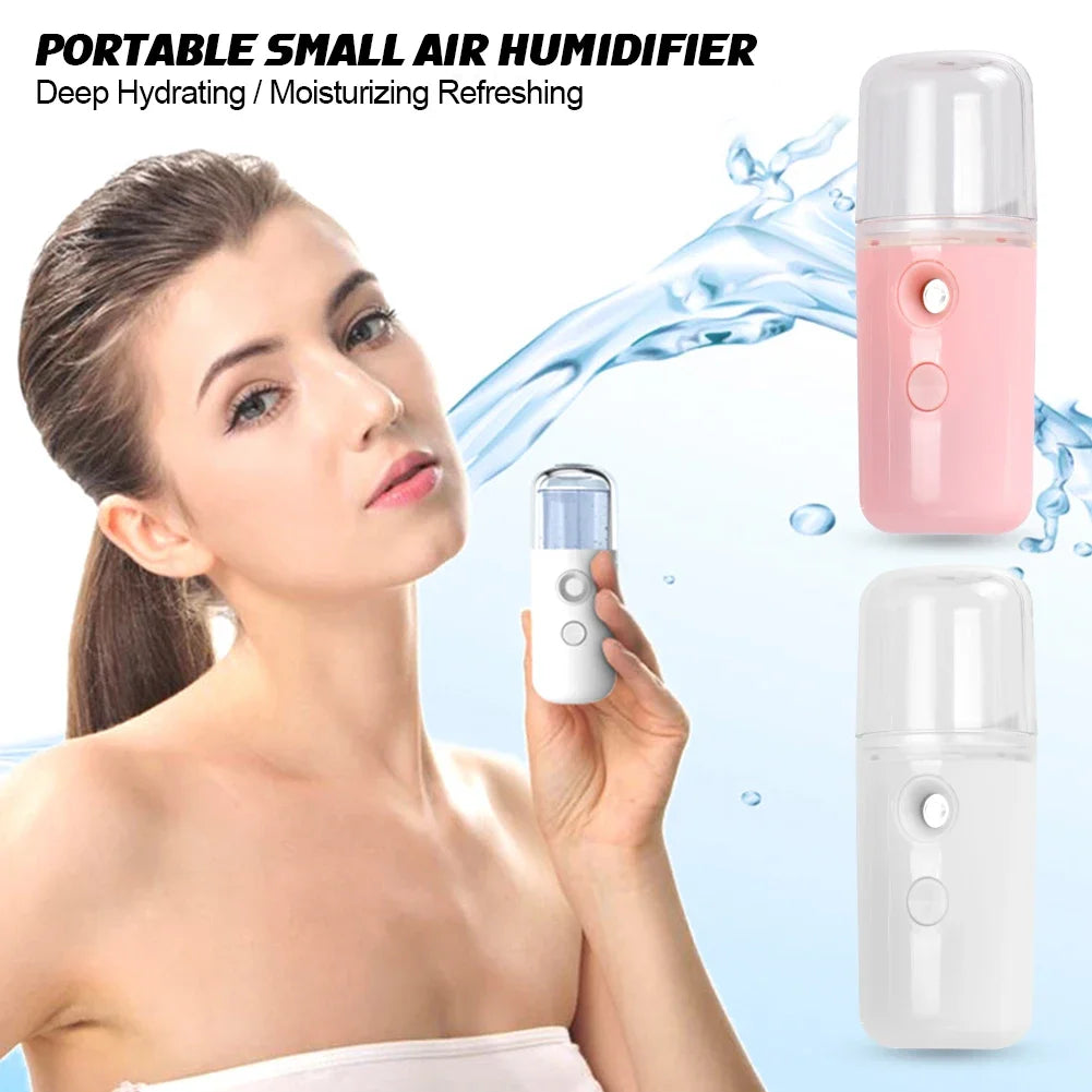 USB Rechargable Portable Air Humidifier Handheld Mist Diffuser Mini Steamed Face Skin Care Mist Sprayer 30ml Mini Air Humidifier