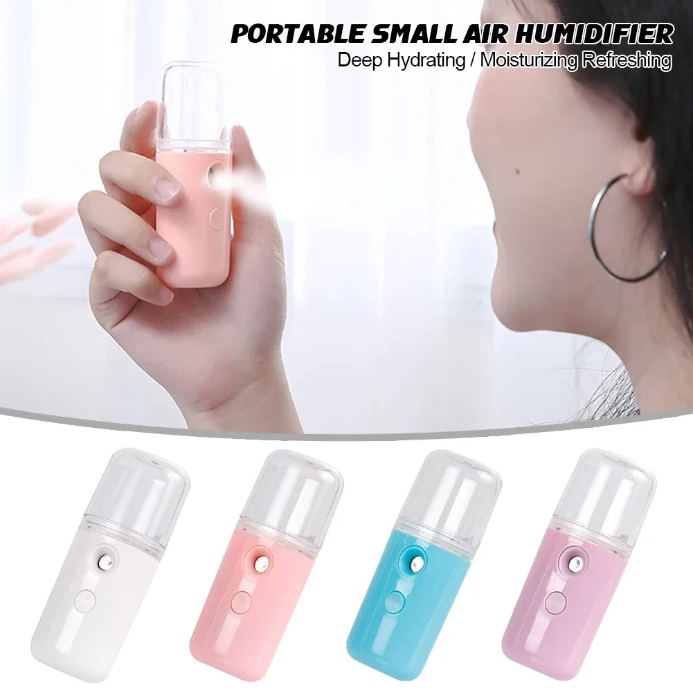 USB Rechargable Portable Air Humidifier Handheld Mist Diffuser Mini Steamed Face Skin Care Mist Sprayer 30ml Mini Air Humidifier