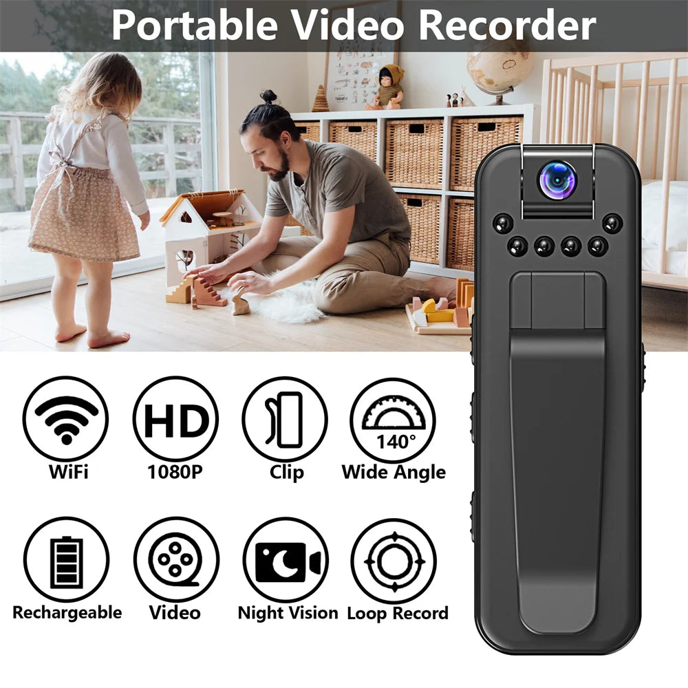 Upgrade WIFI Body Camera HD 1080P Portable Small Digital Video Recorder Police BodyCam Infrared Night Vision Miniature Camcorder