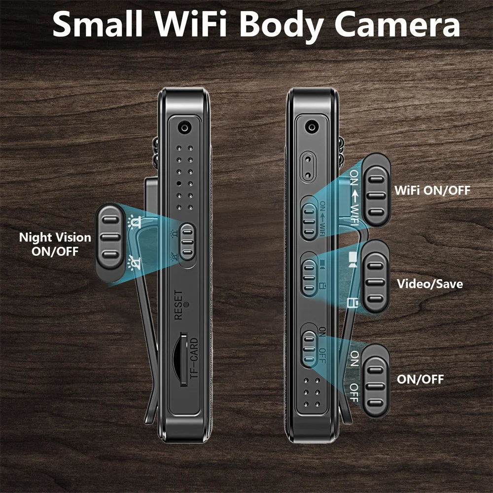 Upgrade WIFI Body Camera HD 1080P Portable Small Digital Video Recorder Police BodyCam Infrared Night Vision Miniature Camcorder