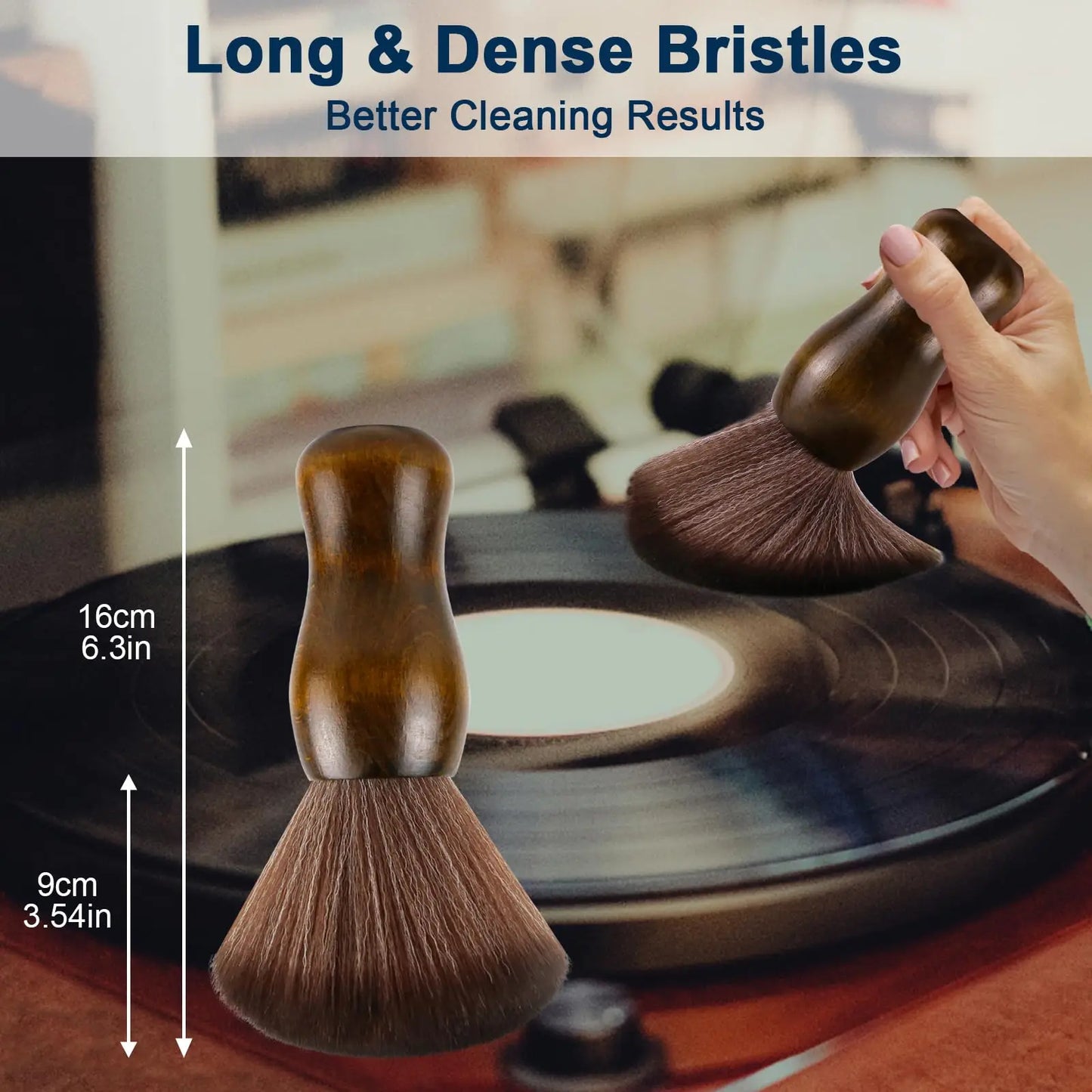 Vinyl Record Cleaner Anti-Static Dust Cleaning Record Brush for Vinyl Albums LP CD Cartridge/Keyboard/Camera Lens