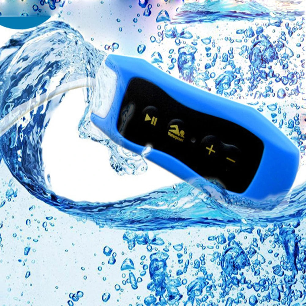 Waterproof IPX8 Clip MP3 FM Radio Stereo Sound 4G/8G Headphone Swimming Diving Surfing Cycling Sport Music Player