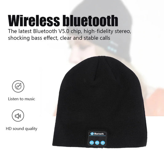 Wireless Bluetooth Headphones Beanie Hat Winter Sport Music Cap Headset with Mic Speaker for Xiaomi Huawei Redmi Iphone