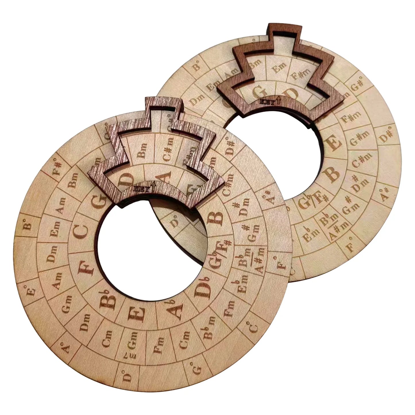 Wooden Melody Tool Music Instrument Wood Melody Maker Circle of Fifths Wheel Circle Wooden Wheel and  Chord Wheel