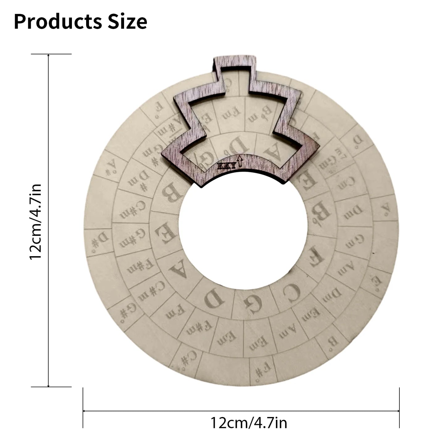 Wooden Melody Tool Music Instrument Wood Melody Maker Circle of Fifths Wheel Circle Wooden Wheel and  Chord Wheel